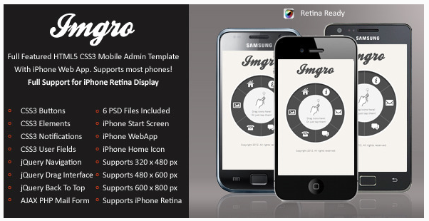 IMGRo Mobile Retina | HTML5 & CSS3 And iWebApp
