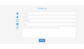 Bootstrap template, demonstrating a single contact form