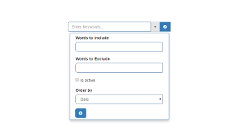A template, demonstrating a custom dropdown search