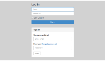 Login templates with various options