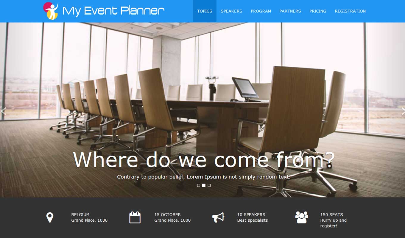 Event Planner - An event landing theme